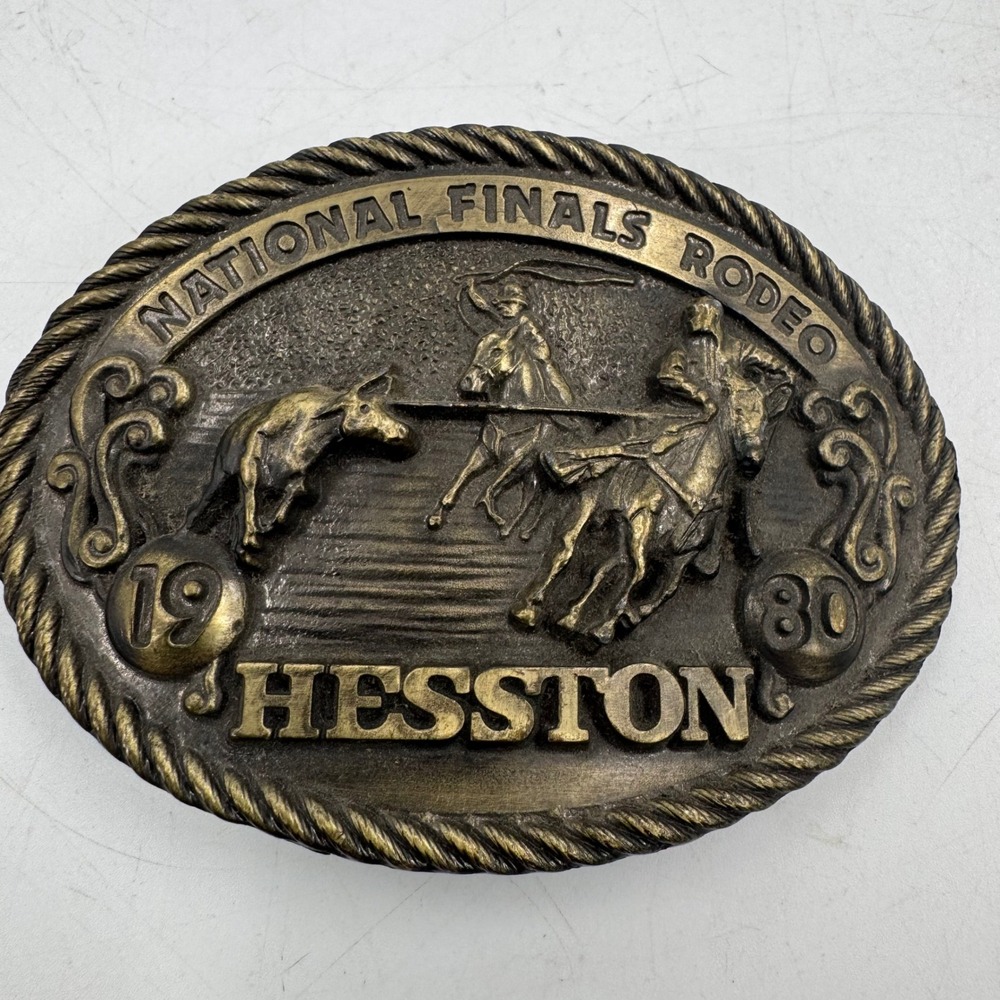 Vintage National Finals Rodeo‎ 1980 Hesston Limited Edition Belt Buckle